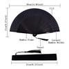 1pc Vintage Handmade Bamboo Folding Fan, Black Traditional Chinese Japanese Style, Lightweight for Wedding Photography Decor