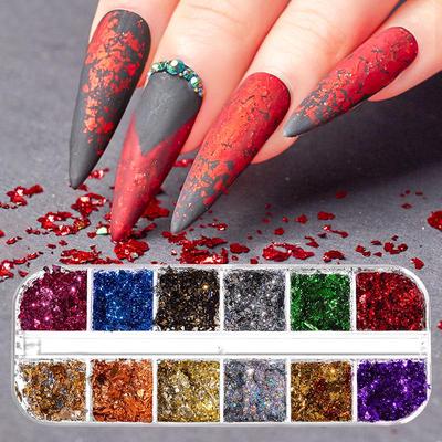 Gümüş Altın Düzensiz Alüminyum Pul Holo Ayna Payetler Parlak Paillettes Nail Art Parıltı Tozu