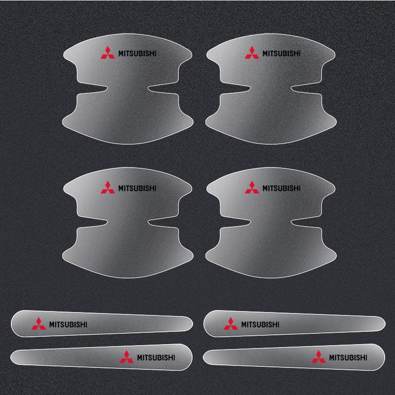 8pcs Car Door Handle Stickers Transparent Protector Film For Mitsubishi Mirage G4 DV5