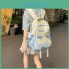 Nylon Casual Travel Backpack For Students With Large Capacity And Butterfly Design