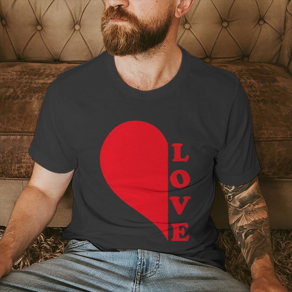 Red Heart Print Couples Graphics Matching Tshirt LOVE Fashion Vintage Women Men Casual Valentines Day Gifts Lovers Tee Shirt