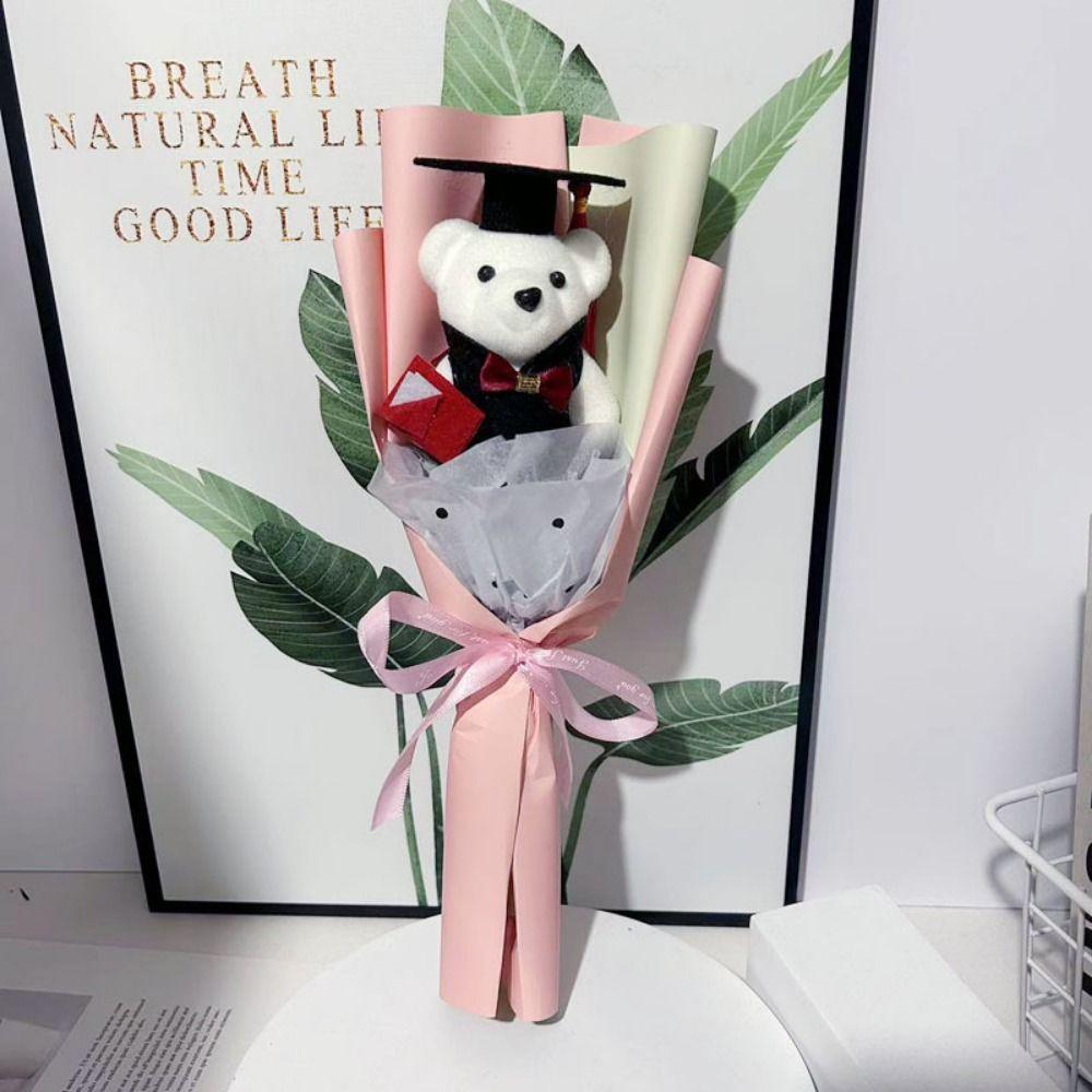 Lovely Bear Bear Plush Bouquet Lovely Doctoral Bear Toy Graduation Bear Bouquet  Birthday Party