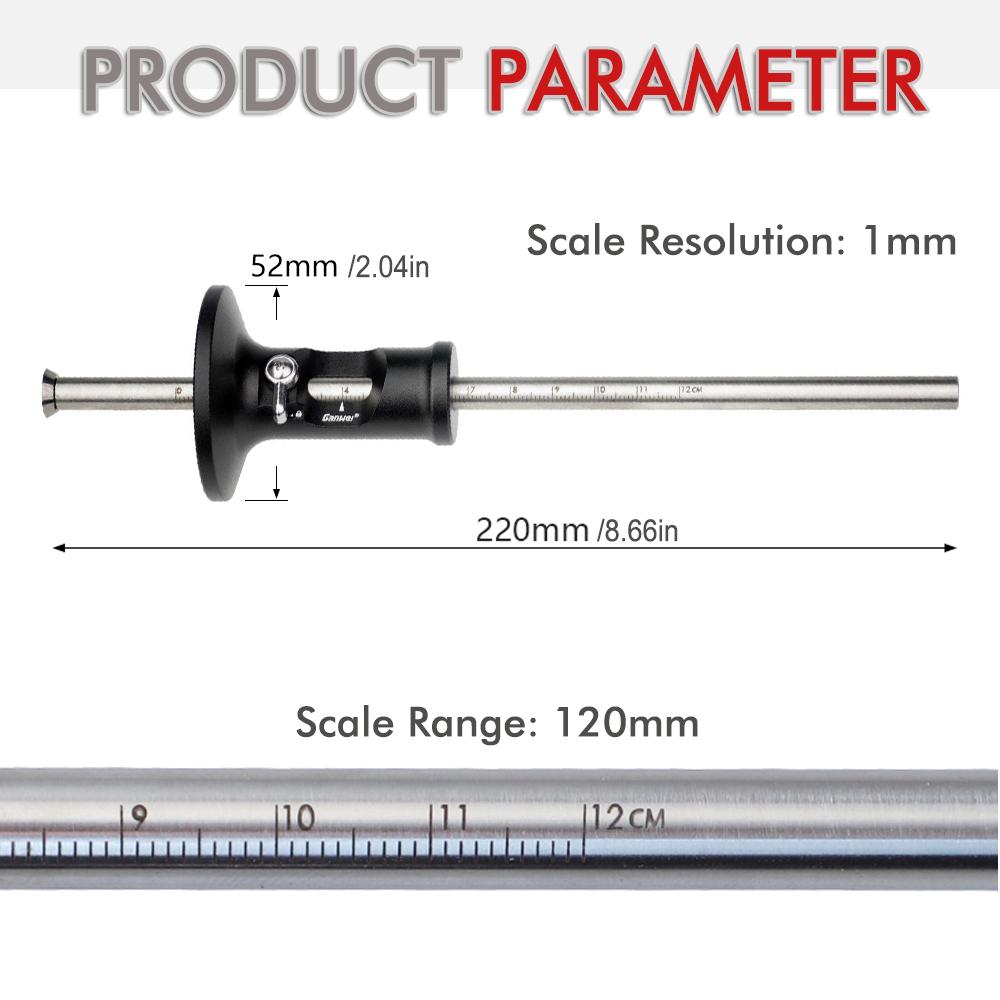 Wheel Marking Gauge High Precision Woodworking Marking Scriber Kit Wood Marking Tool with Laser Scale Solid Metal Bar Carpenter