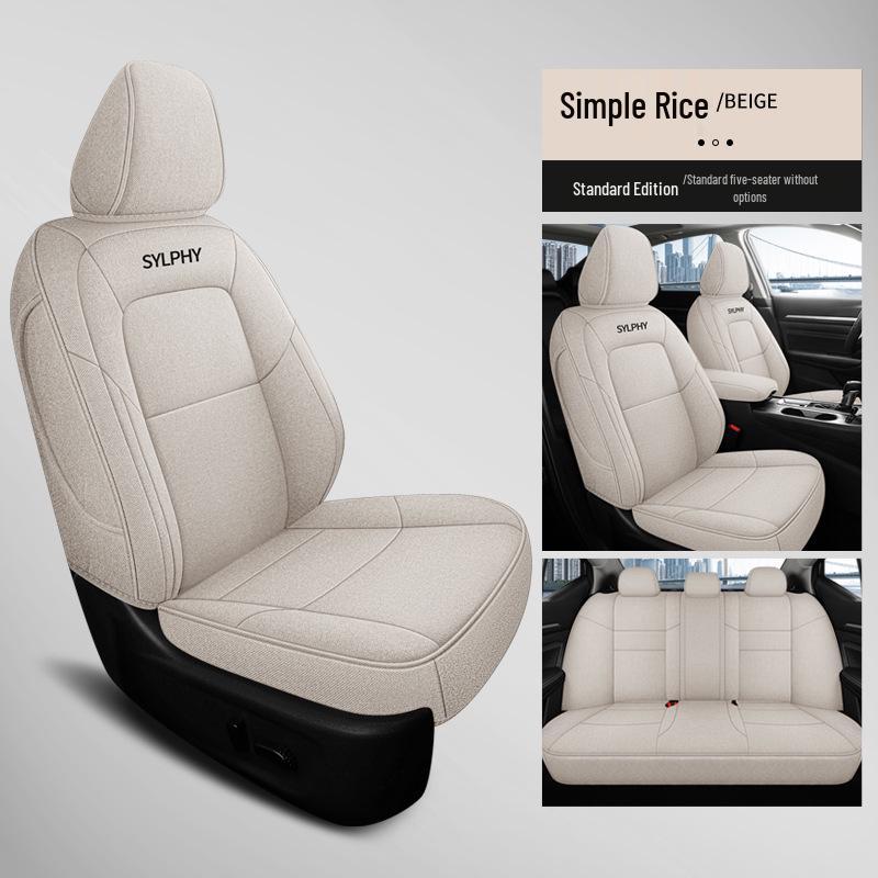 2023 Sylphy Full Surround Linen Seat Cover for All Seasons - 5-Seat Special Edition