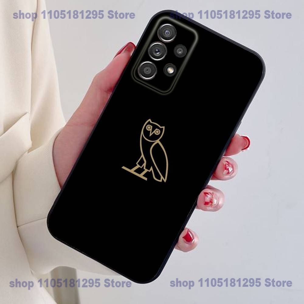 D-Drake O-OvO OWL Phone Case For Samsung S24,21,22,23,30,Ultra,20,Plus,Note,10,9,Black soft silicone case