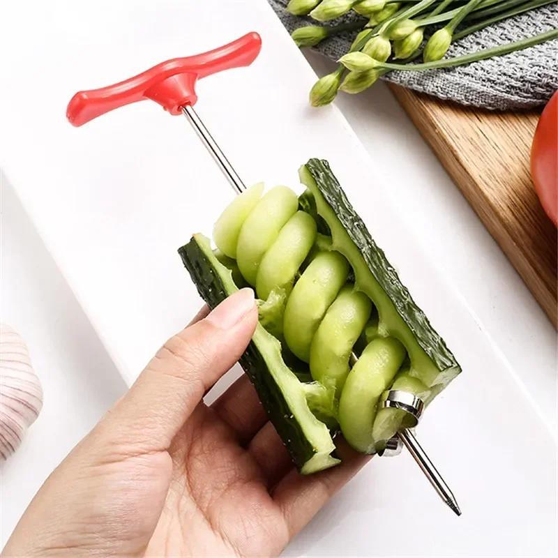 Household Making Tools Vegetables Spiral Knife Potato Carrot Cucumber Salad Chopper Easy Spiral Screw Slicer Cutter Spiralizer