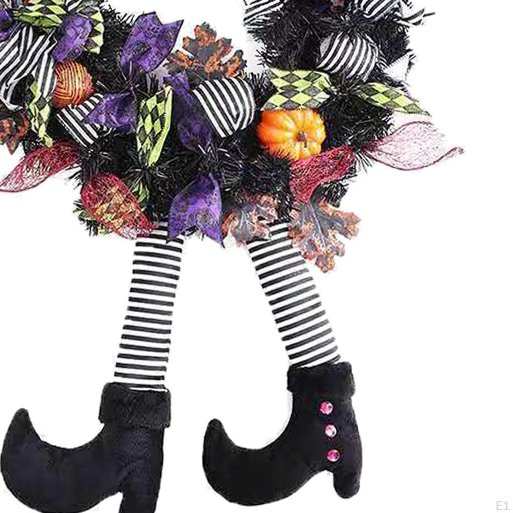 Front Door Hanging Witch Wreath Skeleton Island Happy Halloween Garland Pendant for Outdoor