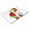 Stylish and Durable Glass Boards with Falling Strawberries Print 2x40x52 Cm