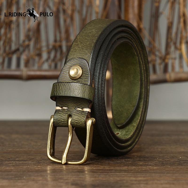 Thickened Genuine Leather Cowhide Belt for Women Pin Buckle Simple Retro Versatile Belt for Women