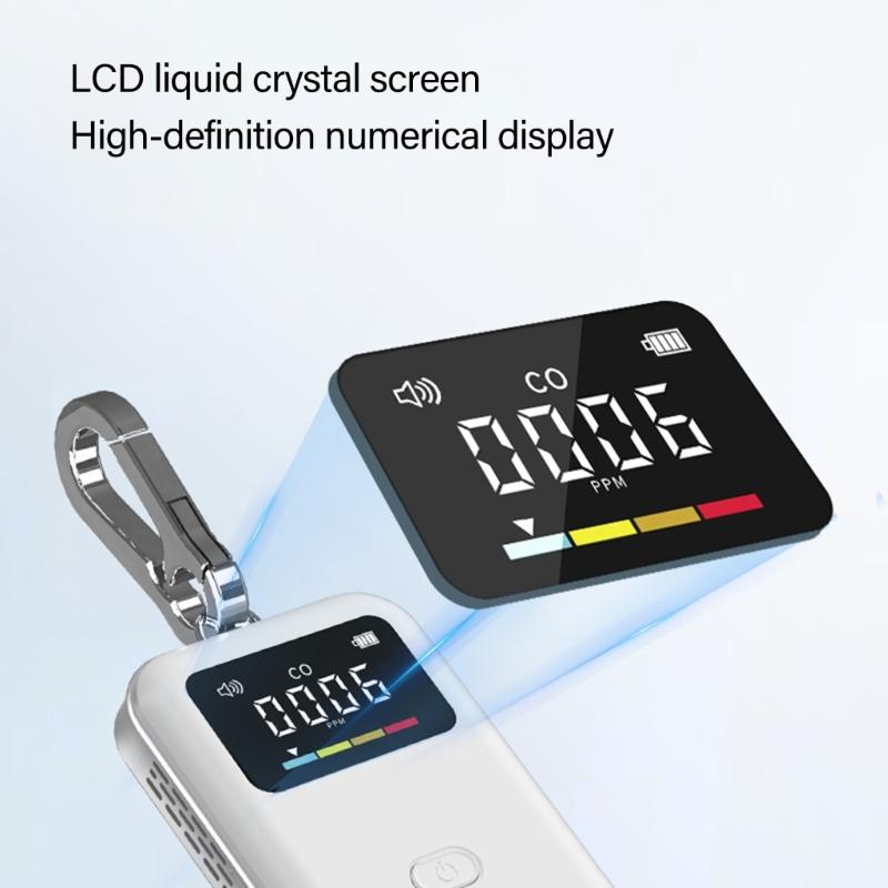 Compactly Mini Carbon Monoxide Detector USB C Charging Design Reals time CO Monitoring For Camping Home Car Safety
