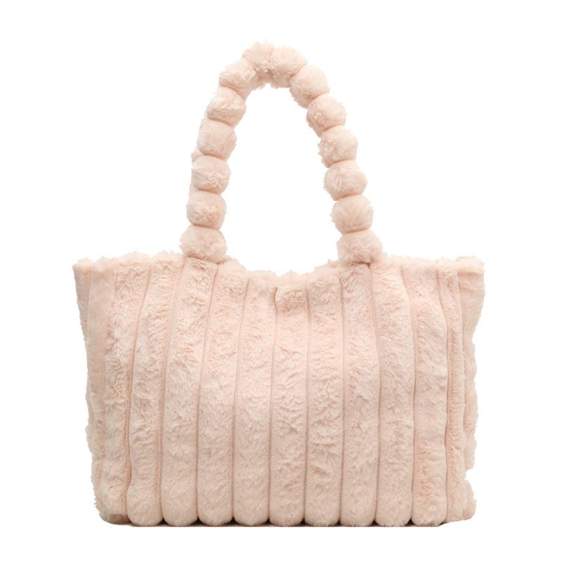 Trendy Autumn/Winter Plush Shoulder Bag – Cute, Fashionable, Large Capacity Handbag