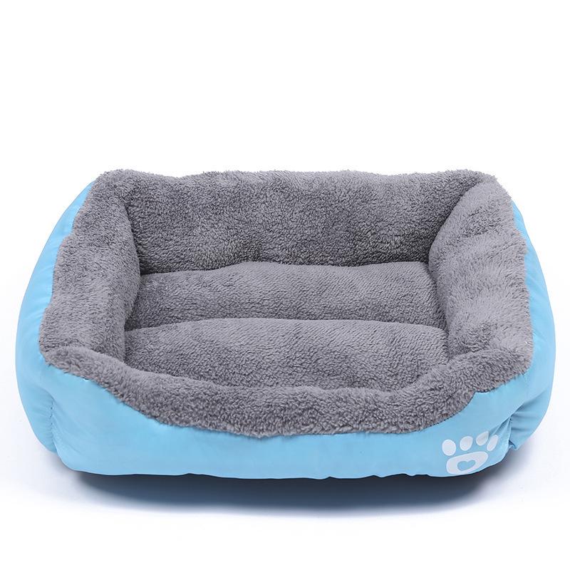 Winter Warm Semi-Enclosed Cat Mat Bed - Machine Washable, Square Pet Nest & Dog Cushion
