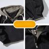 Hong Kong style spring hooded loose casual zipper fake two-piece fashionable men's large size jacket