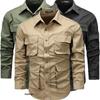 Camicia di Cotone alla Moda con Tasche Multiple Manica Lunga Camicie Casual Multitasche Abbigliamento di Marca Alta Qualità Camisa Masculina
