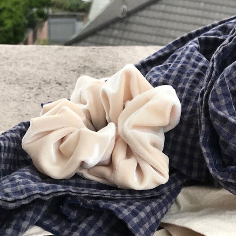 Oar Vintage Velvet Volume Scrunchie[Ivory]