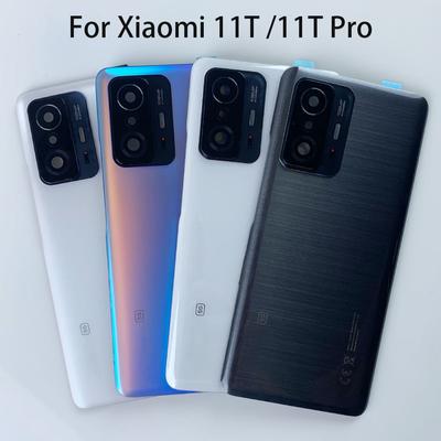 Glass Cover For Xiaomi Mi 11T Pro 5G / 11T 5G Back Cover Battery Door Rear Housing Replacement With Camera Lens