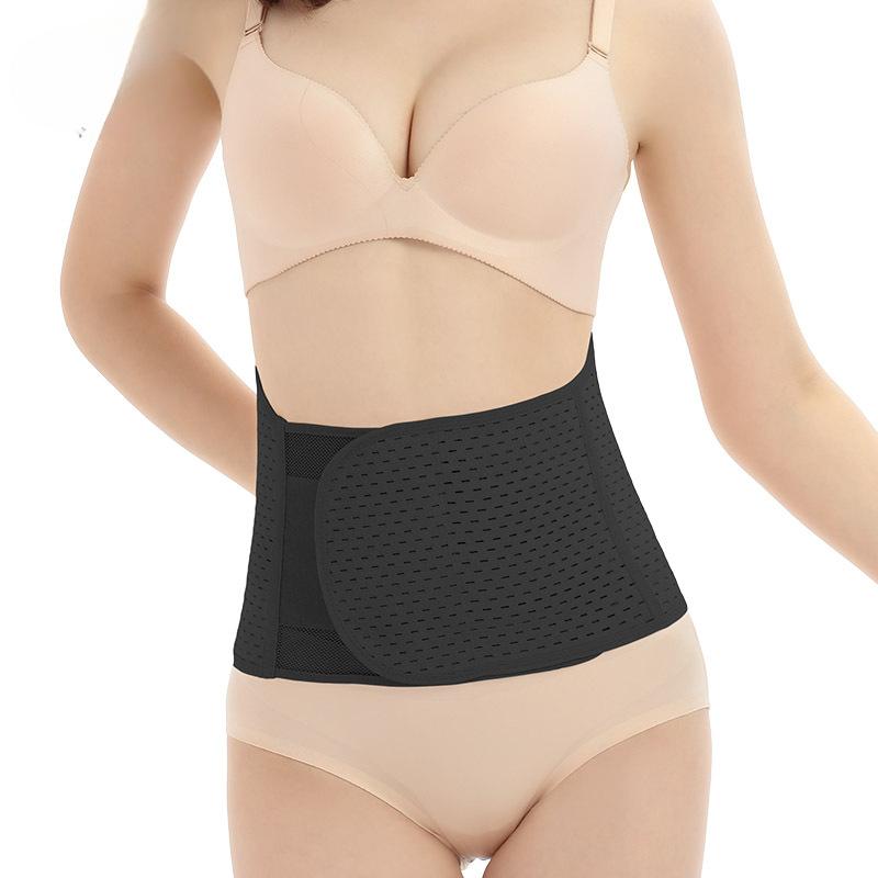 

Летний пояс для живота для женщин в послеродовой период, дышащая сетчатая ажурная утягивающая повязка для естественных родов и кесарева сечения M чёрный