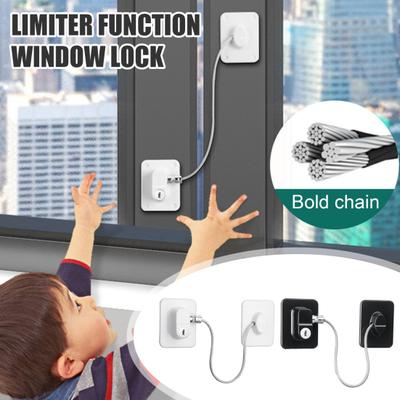Window Safety Lock Punch-Free Installation Limiter Function for Child Safety Childproof Window Restrictor Lock for Sliding Doors Windows