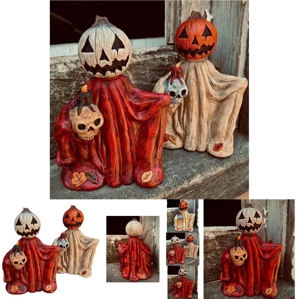 Modern Minimalist Resin Pumpkin Head Wizard Cloak Home Decor Perfect For Halloween Celebrations And Parties