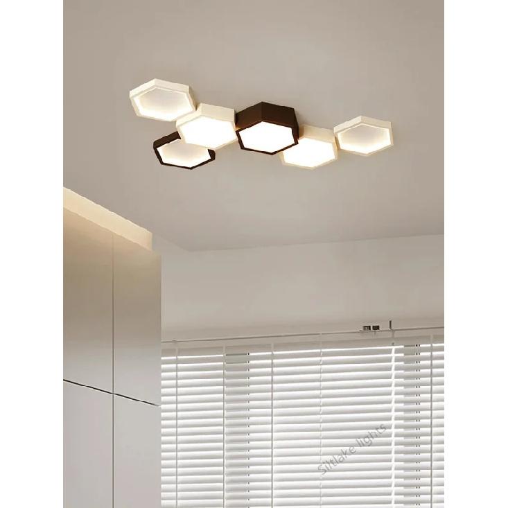 Nordic simple living room ceiling lamp honeycomb design combination creative art indoor lighting study restaurant bedroom lights