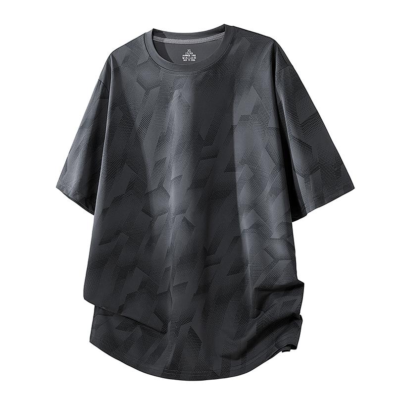

Quick Drying Sports T-shirt Men s Ice Silk Fitness Loose Summer Thin Short Sleeved Running Top 2XL