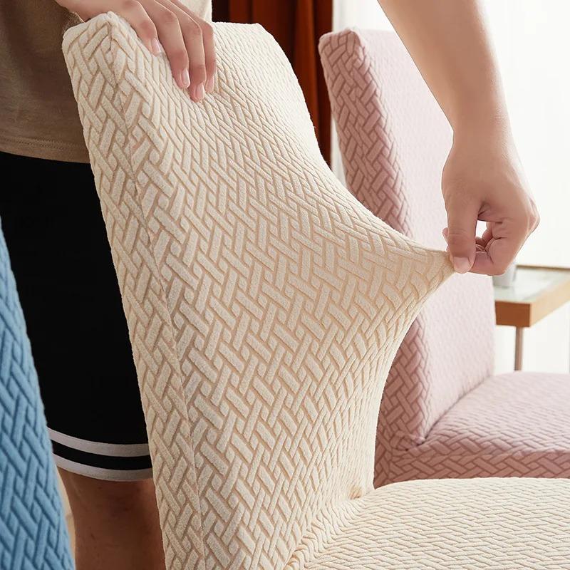 Skirt Dining Chair Cover Jacquard Elastic Soft Seat Cover Anti Stool Slipcover Suitable for Kit Pet Room Living Home Decor