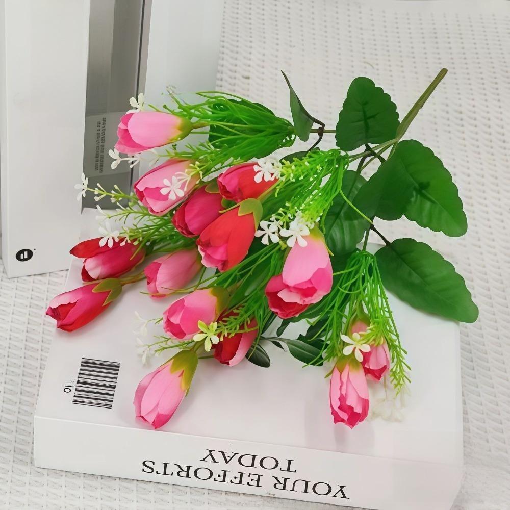 

New Long Stem Artificial Tulip Bouquet Decorative Authentic Touch Artificial Flowers DIY Fake Flower Floral Arrangement розы красного