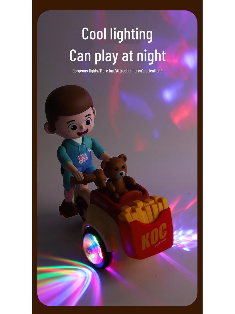 Triciclo Elétrico Rotativo Infantil com Luzes e Música