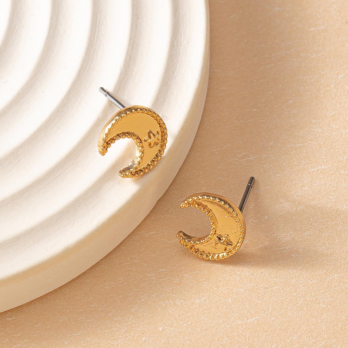 

Women s Earrings, Simple Star and Moon Earrings, Suitable for Daily Wear and Ramadan Celebrations золотистий