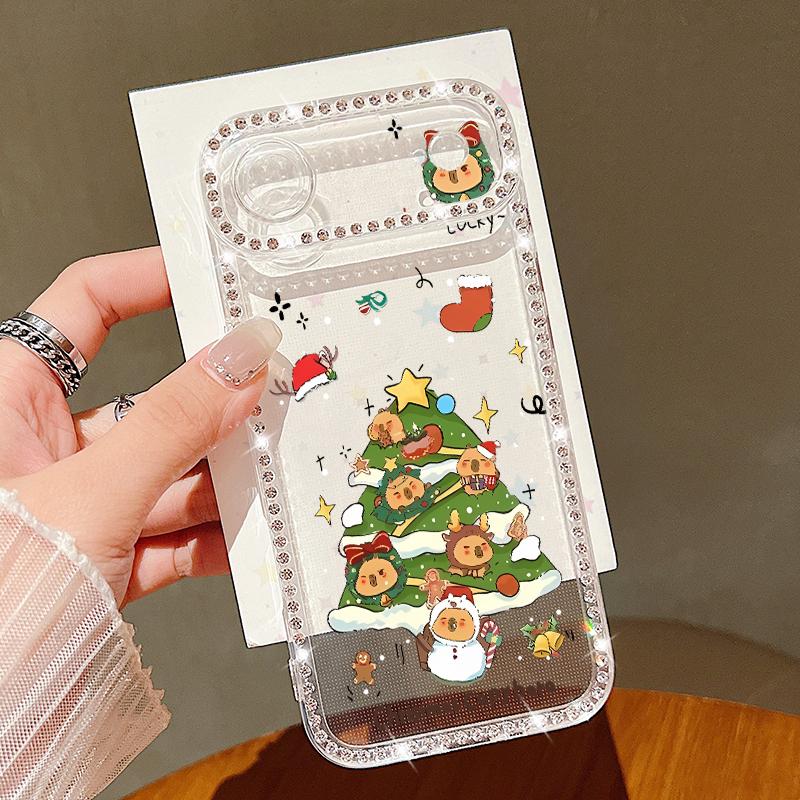 For iPhone 16 Pro Max Case Christmas Tree Pattern Diamond Cover For iPhone 17 Aiir 15 14 13 16 17 16e Funda iPhone17 Pro Max