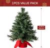 Small Tabletop Christmas Tree Multi-Color Lights Table Top Decorations Green Mini Lighted Xmas JOYFY 2FT LED 24 with for Kid Friendly Entertaining Fun