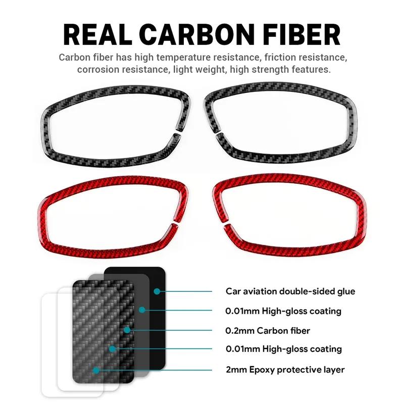 Real Soft Carbon Fiber Sticker For Renault Megane RS 2009 2010 2011 2012 2013 2014 LHD RHD Inner Door Handle Frame Interior Trim