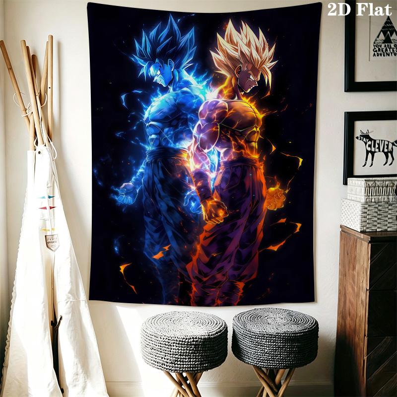Son Goku Wall Tapestry Aesthetic Wall Hanging Printed Fabric Blanket Decorative Tapestries For Bedroom Living Room Home Decor