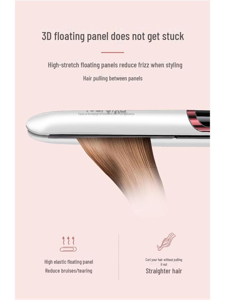 Yongri Dual-Use Hair Tool: 4-Speed Straightening & Curling Iron with Temperature Control for Salon and Home Use