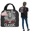 Mikrofon Rock And Roll Rockabilly Isolierte Lunchtasche für Damen Kinder Tragbare Lebensmittelboxen Thermische Lunchbox Tragetasche