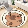 1PC Capybara Office Round Area Rug, Mat Suitable For Office, Under Office Chairs Bedroom Living Room Home Decor, Room Deco