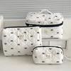 Large Capacity Quilted Cotton Ladies Pillow Handbags Sweet Bowknot Women's Cosmetic Bags High-Quality Female Wash Storage Bag