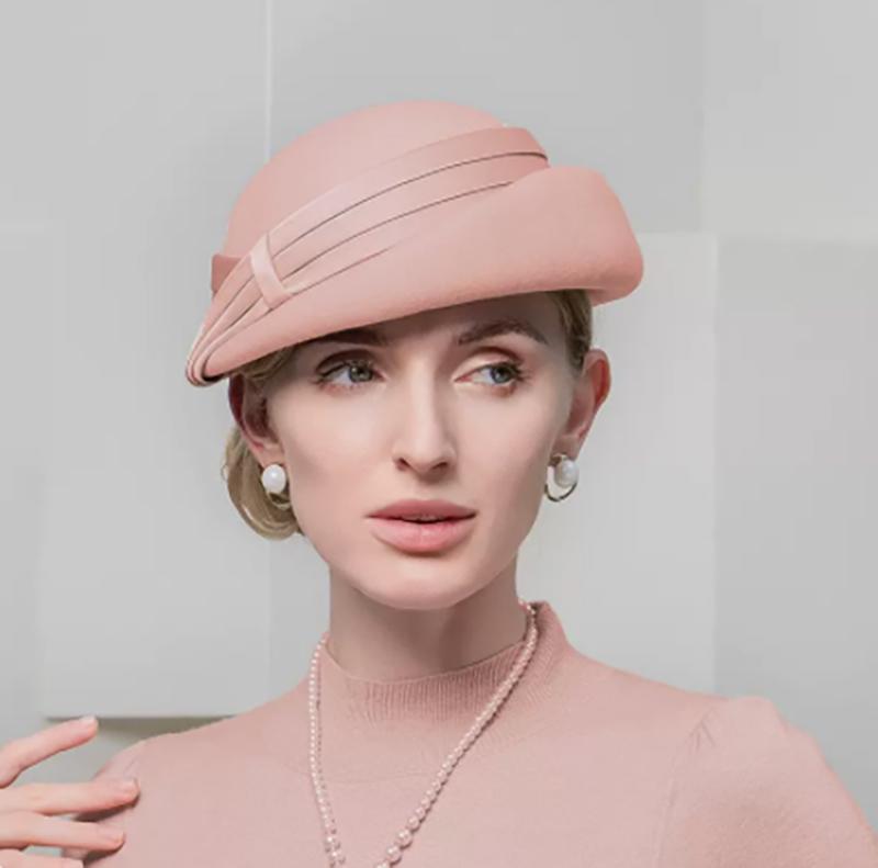

FS Elegant Millinery Fascinator Beret Wool Hats For Women Wedding Church Tea Party Pillbox Cap Ladies 2023 Fedoras Chapeau Femme 56 to 58cm
