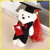 10 Pcs Set Graduation Bear Dolls Soft Plush Mini Bears With Graduation Cap Gown Red Diploma Ceremony For Graduates Bouquet Decor