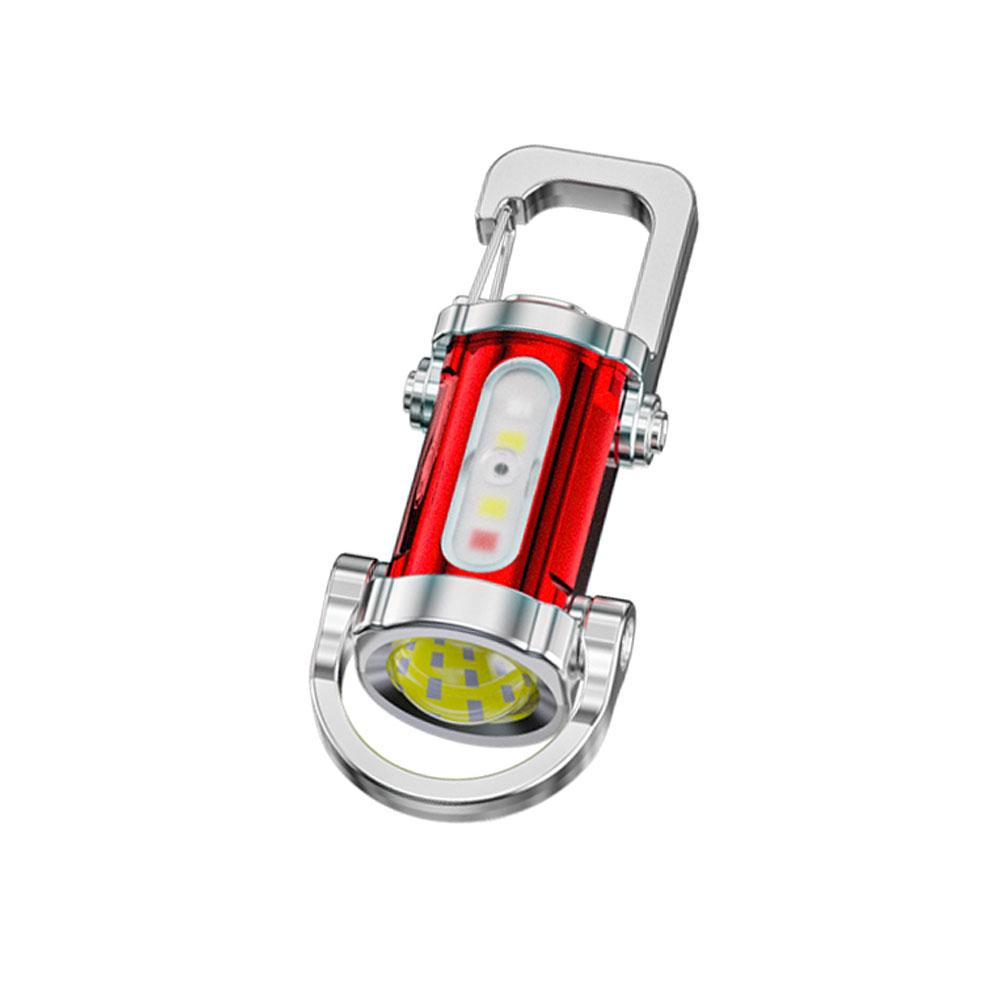 LED Keychain Flashlight Multifunctional COB Work Light Keyring Practical Inspection Light Key Chain For Outdoor Activities