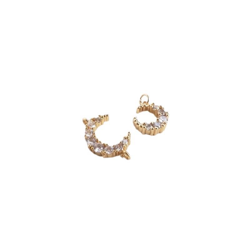 14K Gold-Filled Zirkonia Mond Anhänger Charm für DIY Halsketten und Armbänder