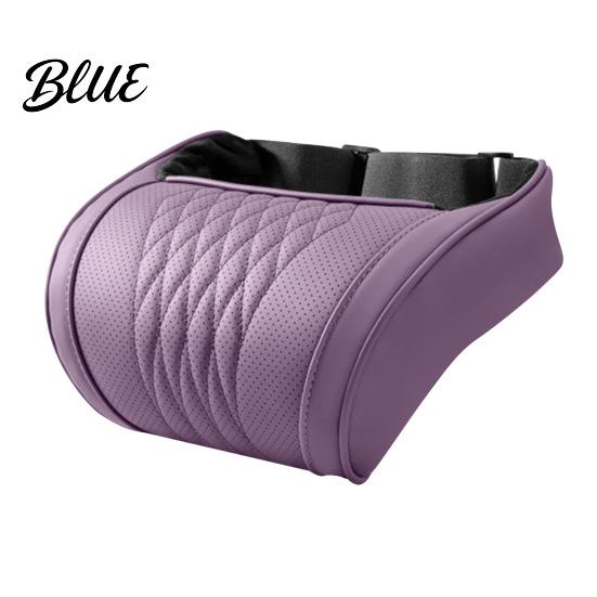 Neck Pain Relief Pillow for Commuting Memory Foam Car Pillow/Backrest Breathable PU Leather Cover with Adjustable Office Chair Headrest Attachment