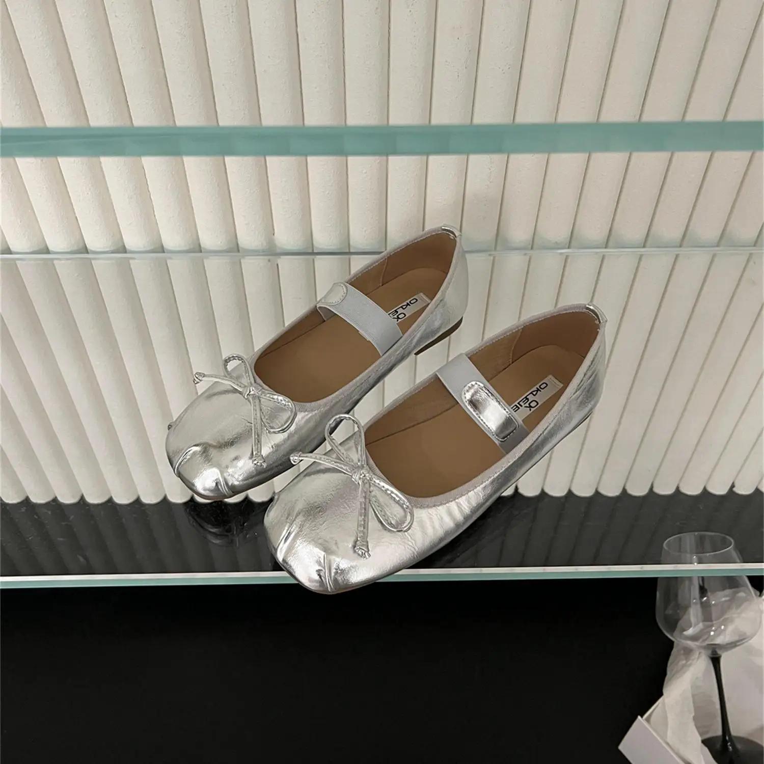 

Повседневная женская обувь на плоской подошве с мягким круглым носком и неглубоким носком, весенние балетки, женская обувь, новые однотонные балетки, туфли-лоферы 35