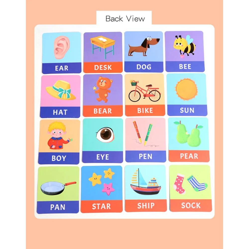 Wooden Building Block Puzzle Alphabet Spelling Educational Toy Letter Recognition Logical Thinking Learning Playset for Kids