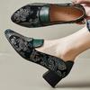 Fashion GKTINOO 2025 Spring New Ethnic Style Pointed toe High Heels Shoes Versatile Retro Genuine Leather Pumps Women's Shoes