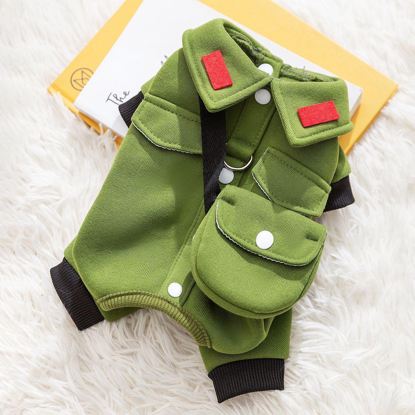 

Одежда для собак Крутой красивый мундир тяговый четырехлапый свитер Маленькая собака Бигбер Тедди осень и зима одежда для домашних собак L (recommended weight 8-5.5 kg)