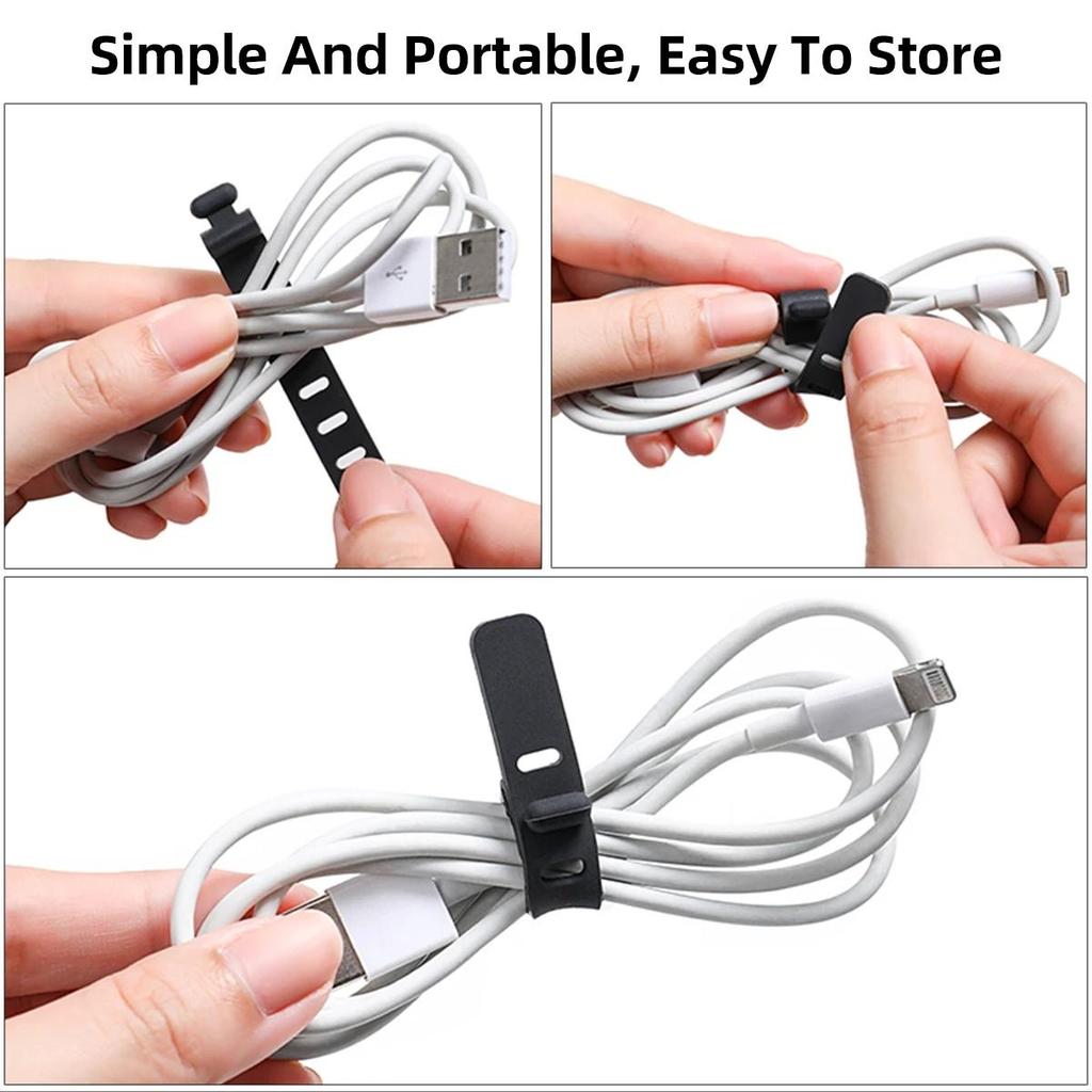 5/10pcs Phone Cable Organizer Earphone Clip Charger Cord Management 3 Hole Line Storge Holder Clips Data Line Bobbin Winder Straps