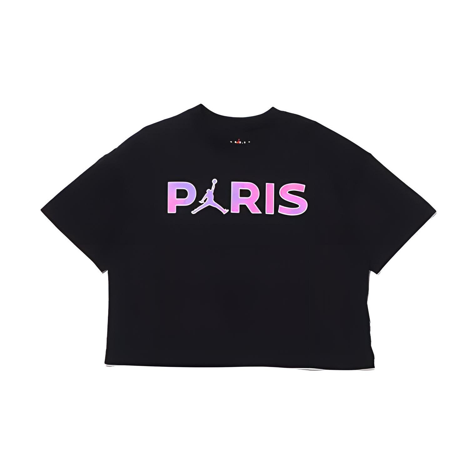(WMNS) Air Jordan x PSG Logo Tee Core Black Women s CZ7506-010 L