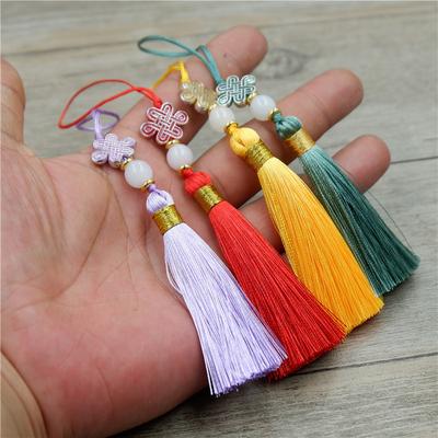 Mini Small Chinese Knot Fringed Ear, Chinese Wind Hand Bookmark Case Hanging Ear Accessories Pendant Small Fringed Pendant