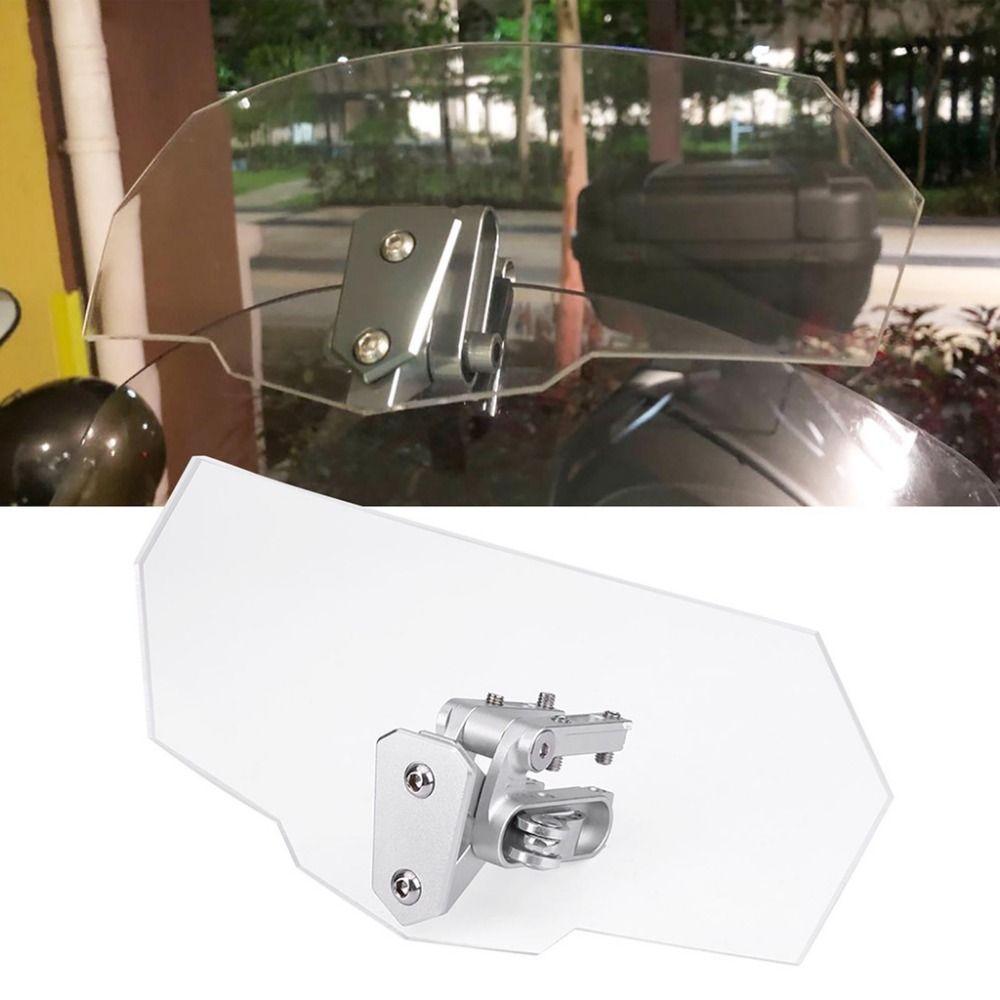 

Adjustable Motorcycle Windshield Clip On Motorcycle Wind Screen Dirt Bikes B transparent